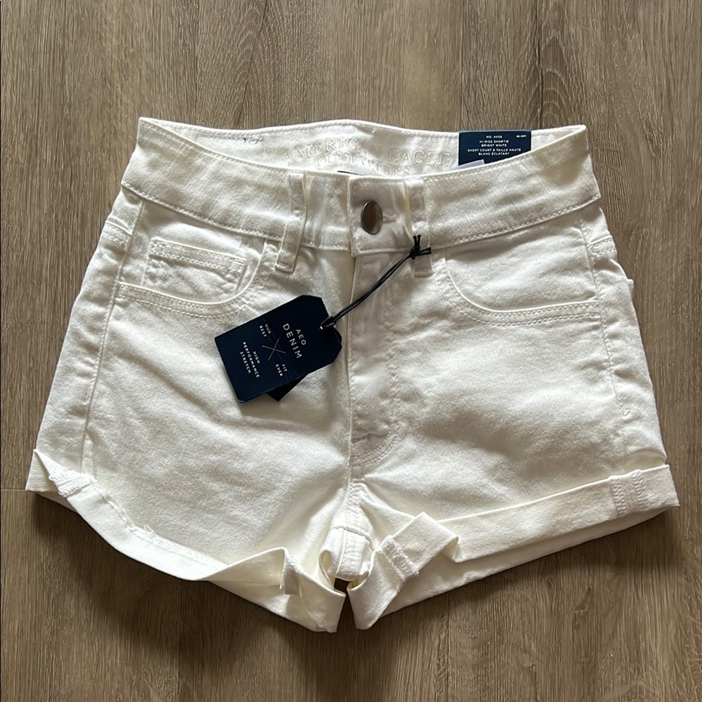 American Eagle White High Waist Shorts Summer Essential